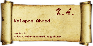 Kalapos Ahmed névjegykártya